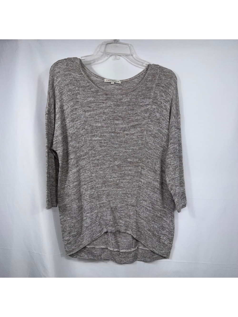 Red Haute Medium Gray Oversized High Low Sweater